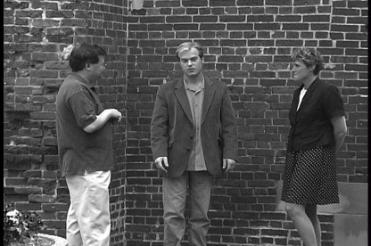 Speedy (Frank Kratoska)  talking to fans (Jim Liu) and (Vickie Lewis)